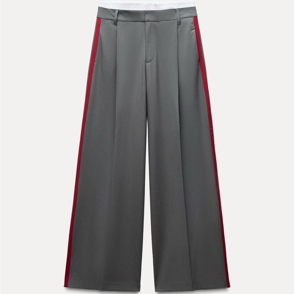 Gray and Red women’s Pants